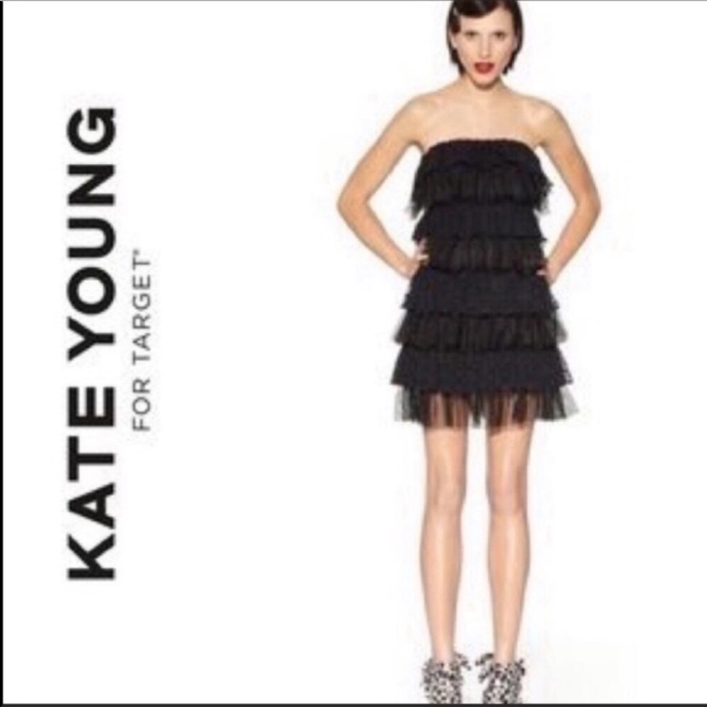 NEW Kate Young/Target strapless ruffle tulle dress Sz Small